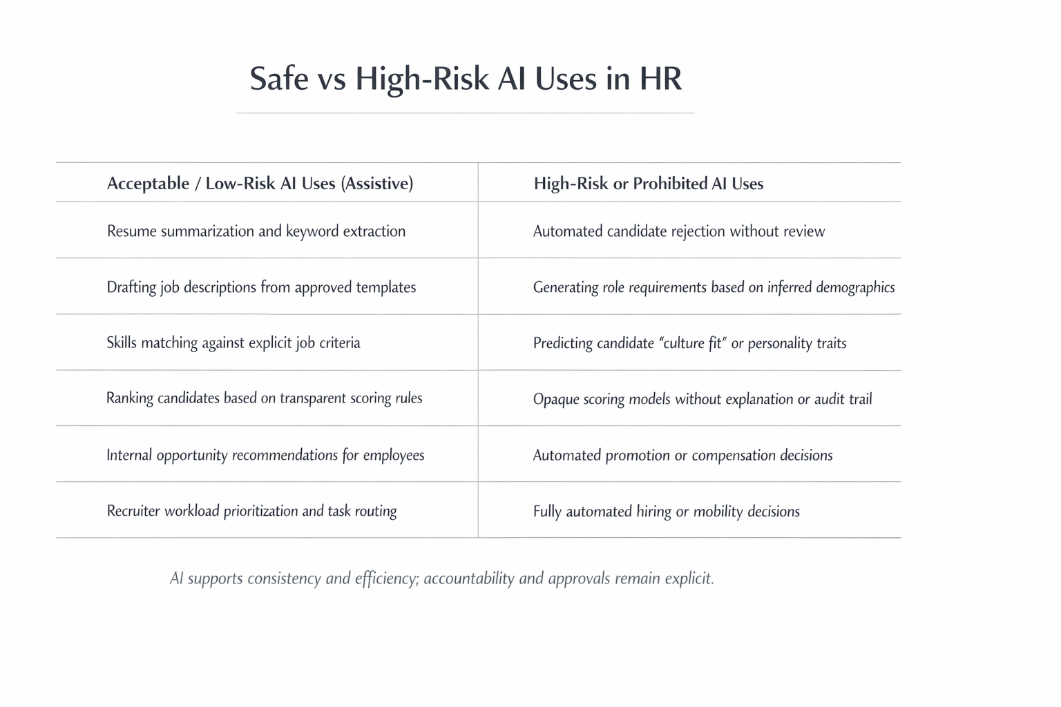 Safe vs High-Risk AI Uses in HR